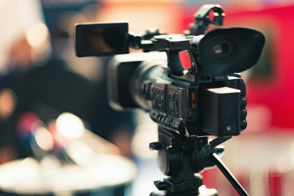 Closeup of a video camera