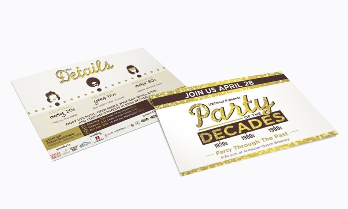 Party of the decades logo & branding